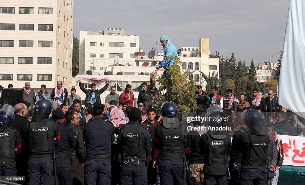 Fans of Al Faisaly protest in Amman, Jordan