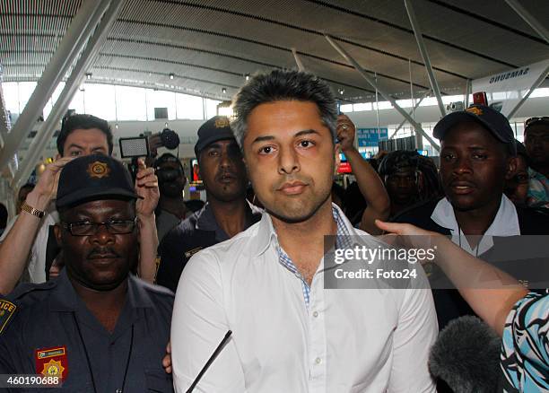 Shrien Dewani at the Cape Town International Airport on December 9, 2014 in Cape Town, South Africa. Dewani was found not guilty of organising his...