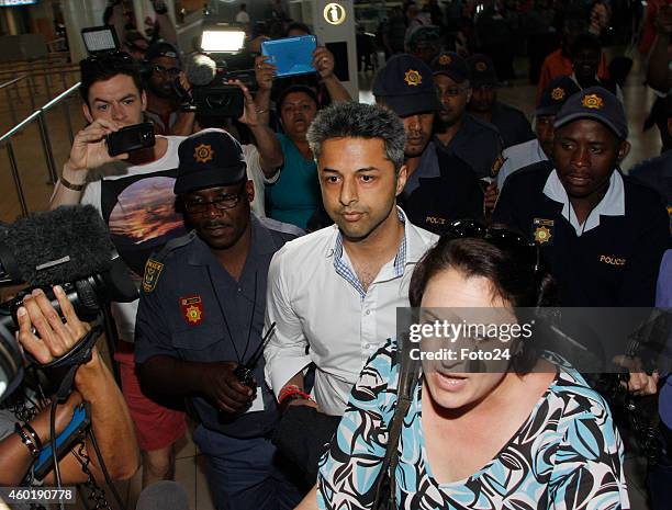 Shrien Dewani at the Cape Town International Airport on December 9, 2014 in Cape Town, South Africa. Dewani was found not guilty of organising his...