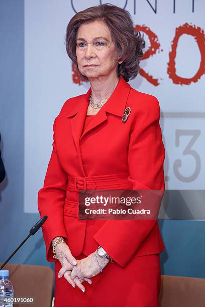 Queen Sofia of Spain attends 'Queen Sofia Against Drugs' awards ceremony at the Red Cross foundation building on December 9, 2014 in Madrid, Spain.