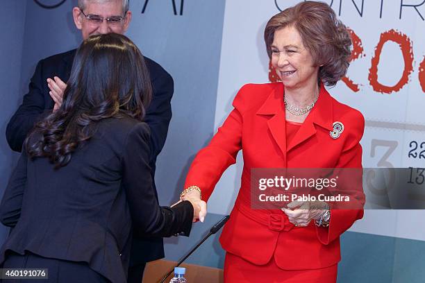 Queen Sofia of Spain attends 'Queen Sofia Against Drugs' awards ceremony at the Red Cross foundation building on December 9, 2014 in Madrid, Spain.