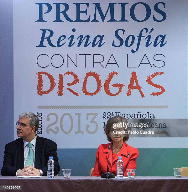 Queen Sofia of Spain attends 'Queen Sofia Against Drugs' awards ceremony at the Red Cross foundation building on December 9, 2014 in Madrid, Spain.