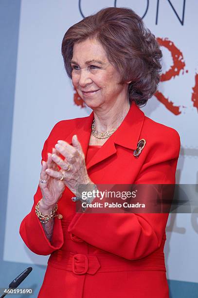 Queen Sofia of Spain attends 'Queen Sofia Against Drugs' awards ceremony at the Red Cross foundation building on December 9, 2014 in Madrid, Spain.