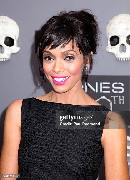 Actress Tamara Taylor arriving at Bones 200th Episode Celebration at Herringbone, Mondrian LA on December 8, 2014 in Beverly Hills, California.