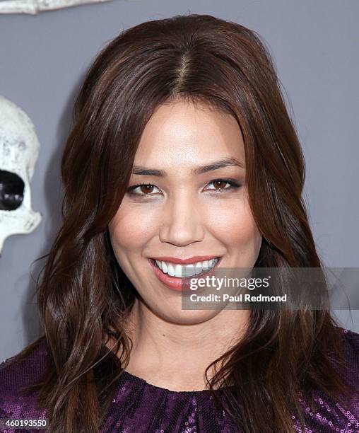 Actress Michaela Conlin arriving at Bones 200th Episode Celebration at Herringbone, Mondrian LA on December 8, 2014 in Beverly Hills, California.