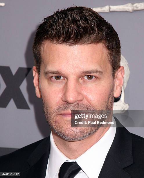 Actor David Boreanaz arrives at Bones 200th Episode Celebration at Herringbone, Mondrian LA on December 8, 2014 in Beverly Hills, California.