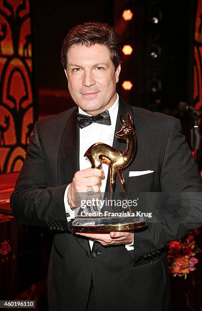 Francis Fulton-Smith poses with his award after the Bambi Awards 2014 show on November 14, 2014 in Berlin, Germany.