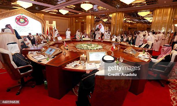 Foreign ministers attend the 35th session of the Supreme Council of the Gulf Cooperation Council leaders in Doha, Qatar, on December 9, 2014.