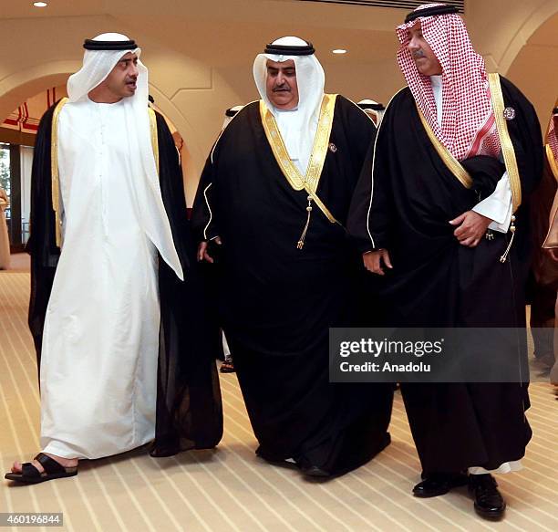 Bahrain's Minister of Foreign Affairs Khalid bin Ahmed Al Khalifa , Abdullah bin Zayed Al Nahyan United Arab Emirates Minister of Foreign Affairs and...
