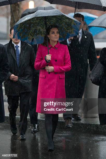 Catherine, Duchess of Cambridge, visits the National September 11 Memorial Museum with her husband Prince William, Duke of Cambridge on December 9,...