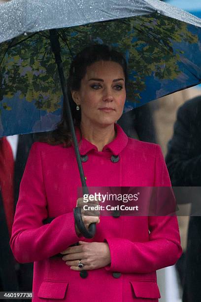 Catherine, Duchess of Cambridge, visits the National September 11 Memorial Museum with her husband Prince William, Duke of Cambridge on December 9,...