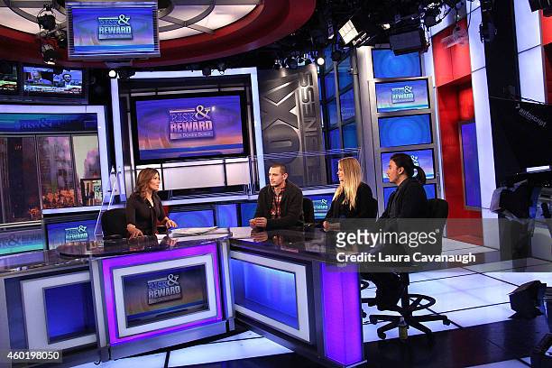 Deirdre Bolton, James Franco, Pamela Romanowsky and Bruce Thierry at The FOX Business Network at FOX Studios on December 9, 2014 in New York City.
