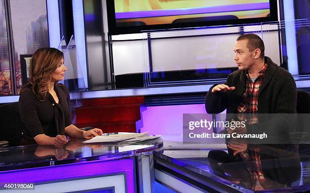 Deirdre Bolton and James Franco at The FOX Business Network at FOX Studios on December 9, 2014 in New York City.