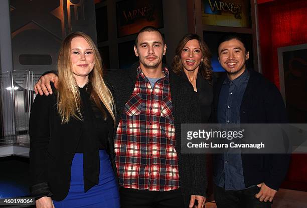 Pamela Romanowsky, James Franco, Deirdre Bolton and Bruce Thierry at The FOX Business Network at FOX Studios on December 9, 2014 in New York City.