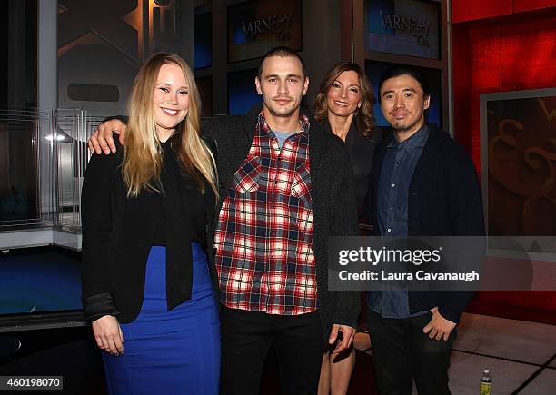 Pamela Romanowsky, James Franco, Deirdre Bolton and Bruce Thierry at The FOX Business Network at FOX Studios on December 9, 2014 in New York City.