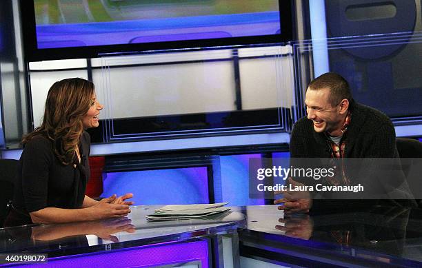 Deirdre Bolton and James Franco at The FOX Business Network at FOX Studios on December 9, 2014 in New York City.