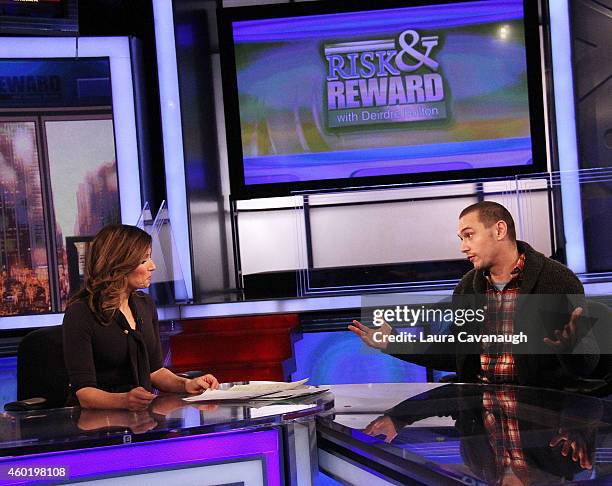 Deirdre Bolton and James Franco at The FOX Business Network at FOX Studios on December 9, 2014 in New York City.