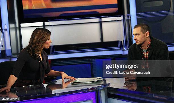 Deirdre Bolton and James Franco at The FOX Business Network at FOX Studios on December 9, 2014 in New York City.