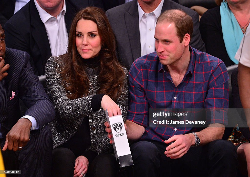 The Duke And Duchess Of Cambridge Attend Cleveland Cavaliers v. Brooklyn Nets