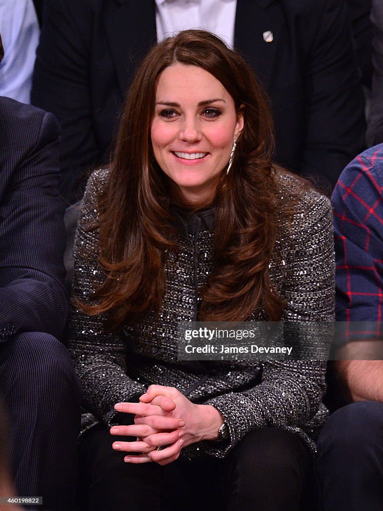 The Duke And Duchess Of Cambridge Attend Cleveland Cavaliers v. Brooklyn Nets