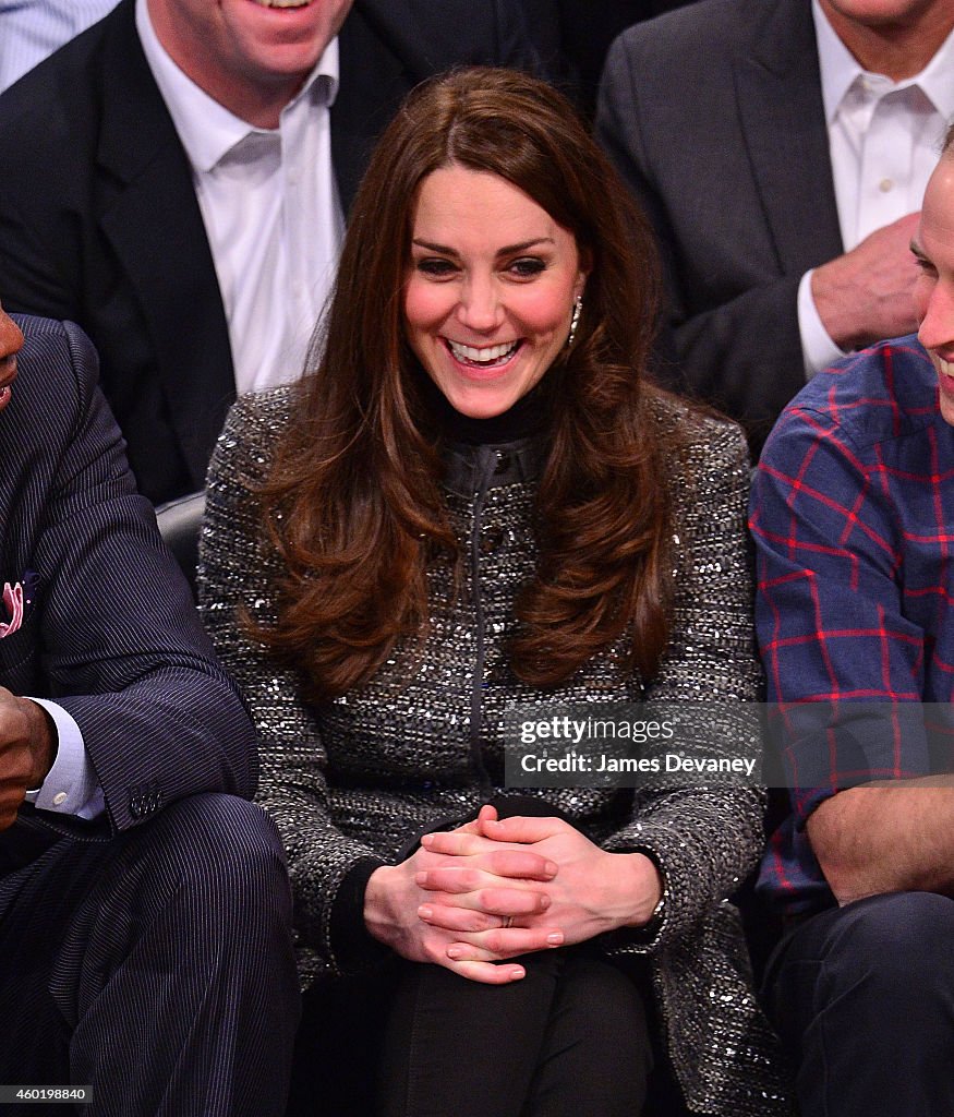 The Duke And Duchess Of Cambridge Attend Cleveland Cavaliers v. Brooklyn Nets