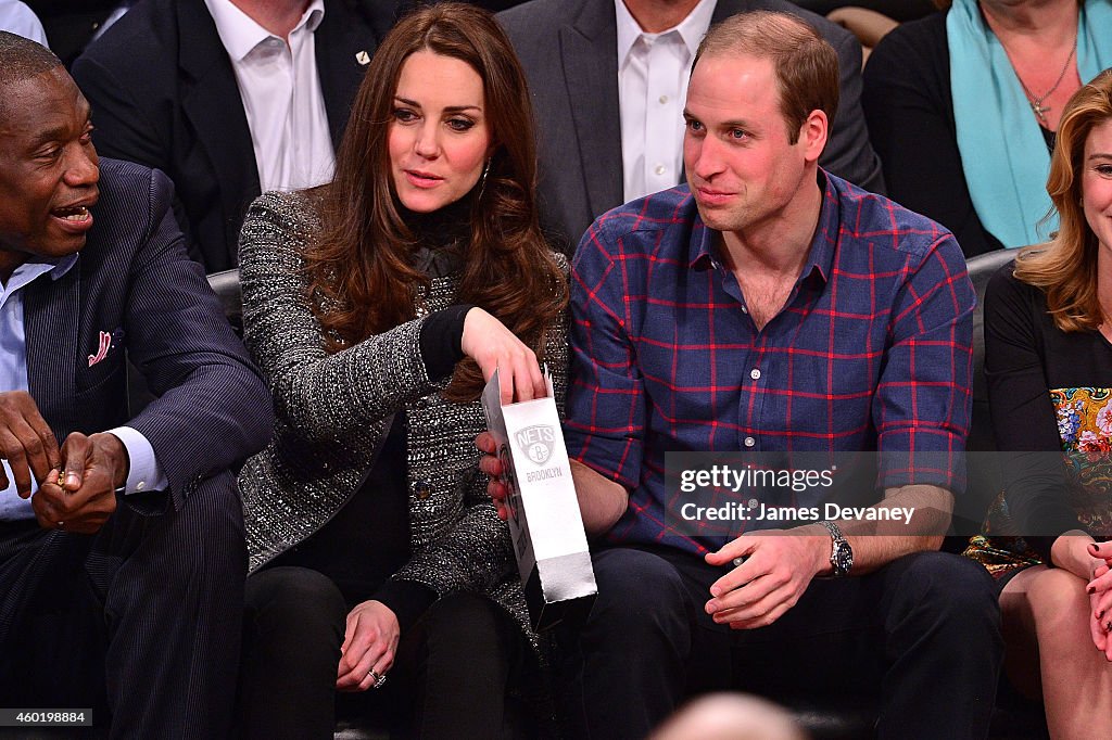 The Duke And Duchess Of Cambridge Attend Cleveland Cavaliers v. Brooklyn Nets