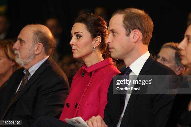 Prince William, Duke of Cambridge and Catherine, Duchess of Cambridge watch a performance during their visit to The Door on December 9, 2014 in New...