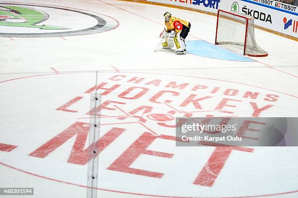 Jussi Markkanen of Saipa Lappeenranta during the Champions Hockey League quarter final second leg game between Karpat Oulu and SaiPa Lappeenranta at...