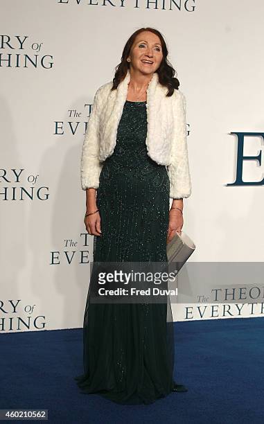 Jane Hawking attends the UK Premiere of "The Theory Of Everything" at Odeon Leicester Square on December 9, 2014 in London, England.