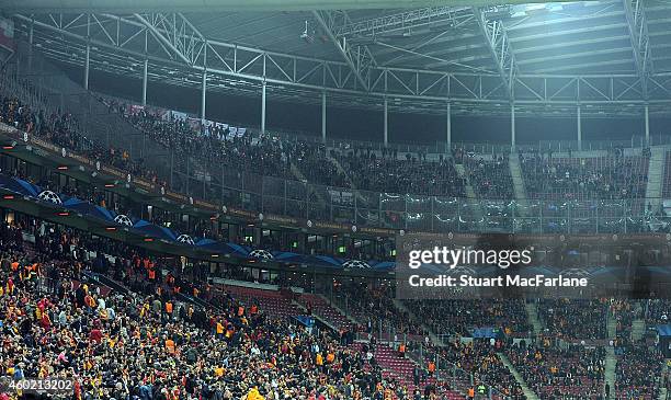 Arsenal fans during the UEFA Champions League match between Galatasaray and Arsenal at the Turk Telekom Arena on December 9, 2014 in Istanbul, Turkey.