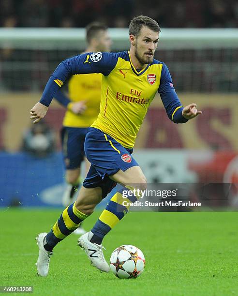 Aaron Ramsey of Arsenal during the UEFA Champions League match between Galatasaray and Arsenal at the Turk Telekom Arena on December 9, 2014 in...