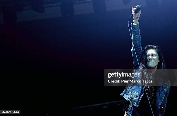 Elisa performs on stage at Alcatraz club on December 9, 2014 in Milan, Italy.