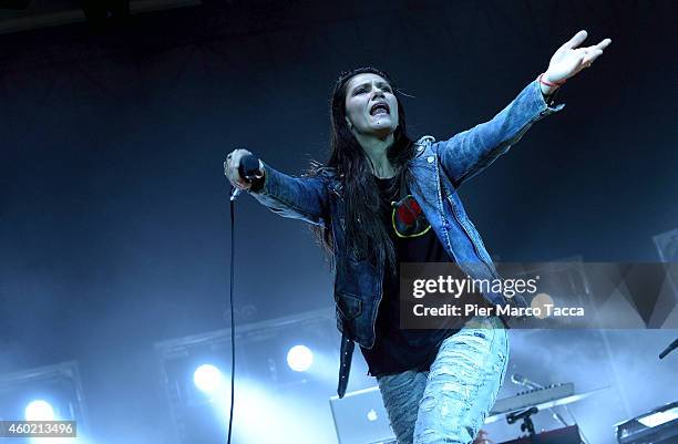 Elisa performs on stage at Alcatraz club on December 9, 2014 in Milan, Italy.