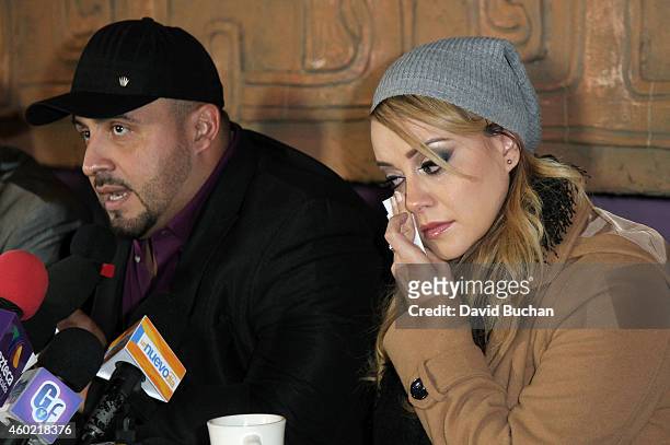 Juan Rivera and Rosie Rivera attend Jenni Rivera posthumously honored on Plaza Mexico's Walk of Fame at Plaza Mexico on December 9, 2014 in Los...
