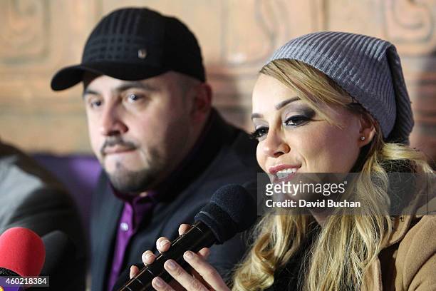 Juan Rivera and Rosie Rivera attend Jenni Rivera posthumously honored on Plaza Mexico's Walk of Fame at Plaza Mexico on December 9, 2014 in Los...