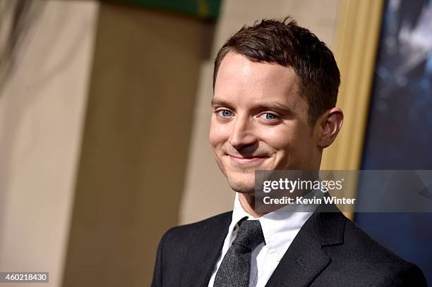 Actor Elijah Wood attends the premiere of New Line Cinema, MGM Pictures and Warner Bros. Pictures' "The Hobbit: The Battle of the Five Armies" at...