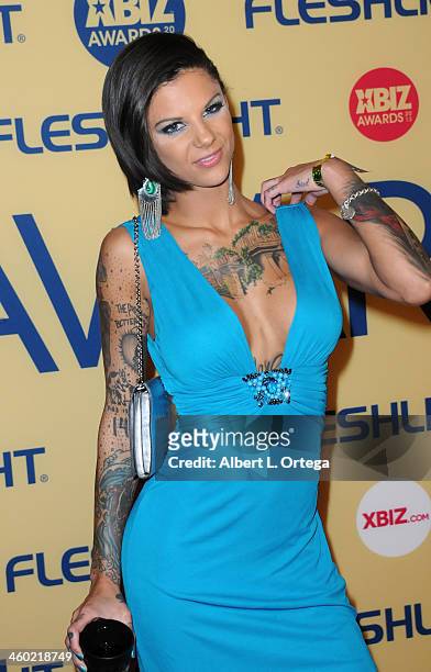 Adult film actress Bonnie Rotten arrives for the 2013 XBIZ Awards held at the Hyatt Regency Century Plaza on January 11, 2013 in Century City,...