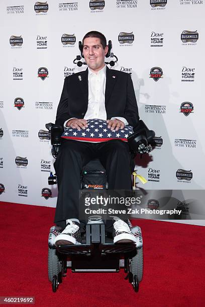 Pete Frates attends the 2014 Sports Illustrated Sportsman of the Year Award Presentation at Pier 60 on December 9, 2014 in New York City.