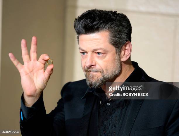 Actor Andy Serkis arrives for the Los Angeles premiere of "The Hobbit: The Battle of the Five Armies," at the Dolby Theater in Hollywood, California,...