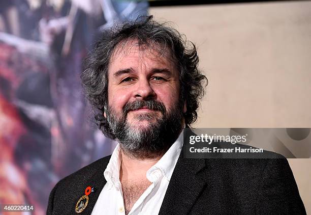 Director Peter Jackson attends the premiere of New Line Cinema, MGM Pictures And Warner Bros. Pictures' "The Hobbit: The Battle Of The Five Armies"...