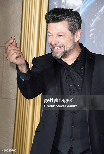 Second Unit Director Andy Serkis attends "The Hobbit: The Battle Of The Five Armies" Los Angeles Premiere at Dolby Theatre on December 9, 2014 in...