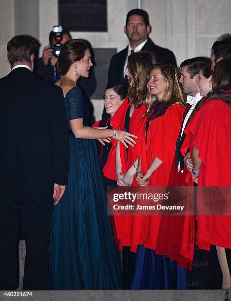 Catherine, Duchess of Cambridge arrives to St. Andrews 600th Anniversary Dinner at Metropolitan Museum of Art on December 9, 2014 in New York City.