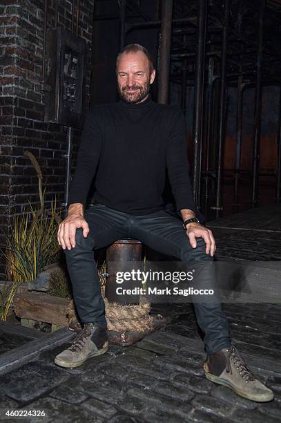 Musician/Playwright Sting attends the curtain call of "The Last Ship" at the Neil Simon Theatre on December 9, 2014 in New York City.