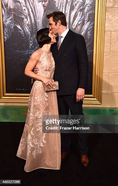 Actors Evangeline Lilly and Lee Pace arrive at the Premiere Of New Line Cinema, MGM Pictures and Warner Bros. Pictures' "The Hobbit: The Battle Of...