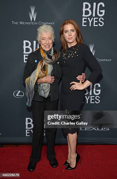 Artist Margaret Keane and actress Amy Adams attend The Weinstein Company's "Big Eyes" Los Angeles special screening in partnership with Lexus at Ace...