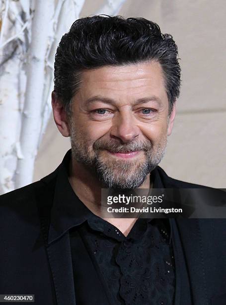 Actor Andy Serkis attends the premiere of New Line Cinema, MGM Pictures and Warner Bros. Pictures' "The Hobbit: The Battle of the Five Armies" at the...