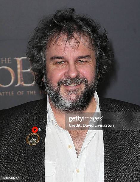 Director Peter Jackson attends the premiere of New Line Cinema, MGM Pictures and Warner Bros. Pictures' "The Hobbit: The Battle of the Five Armies"...