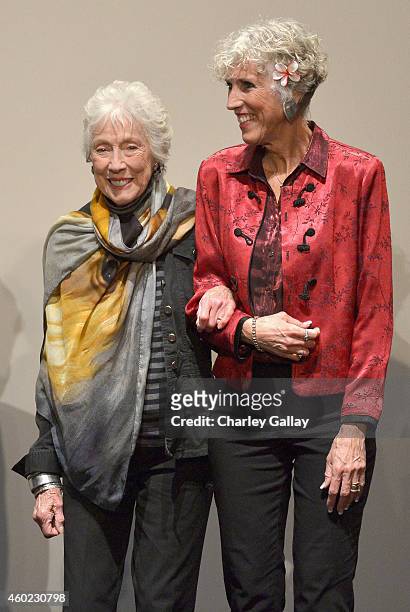 Artist Margaret Keane and daughter Jane Ulbrich onstage during The Weinstein Company's "Big Eyes" Los Angeles special screening in partnership with...