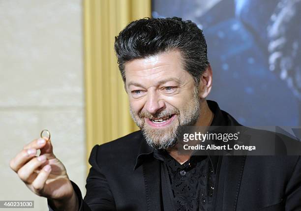 Actor/2nd unit director Andy Serkis arrives for Premiere Of New Line Cinema, MGM Pictures And Warner Bros. Pictures' "The Hobbit: The Battle Of The...