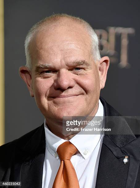 Actor Mark Hadlow attends the premiere of New Line Cinema, MGM Pictures And Warner Bros. Pictures' "The Hobbit: The Battle Of The Five Armies" at...